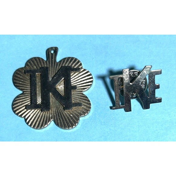 IKE Eisenhower Silver-Tone Pin and Gold-tone Charm 2 Political Collectibles - Picture 1 of 2